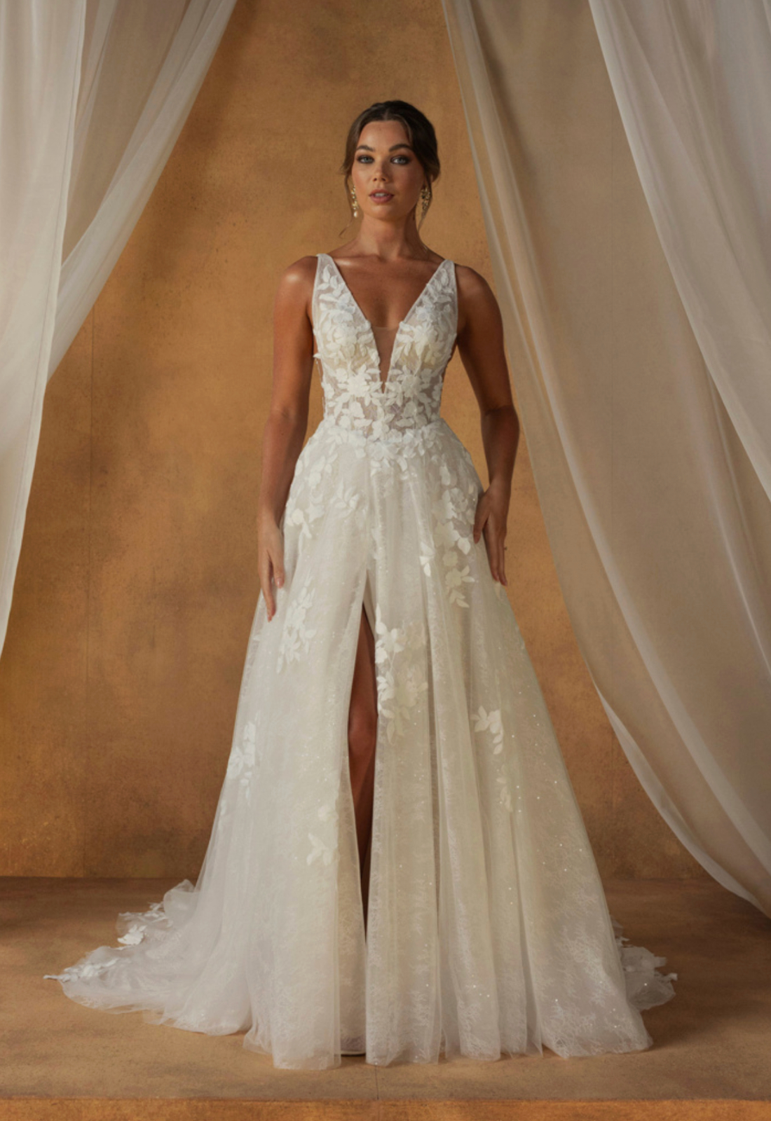 Neely by Madi Lane V-neck Lace A-line Wedding Dress at Love it at Stella's Bridal Shop in Westminster Maryland